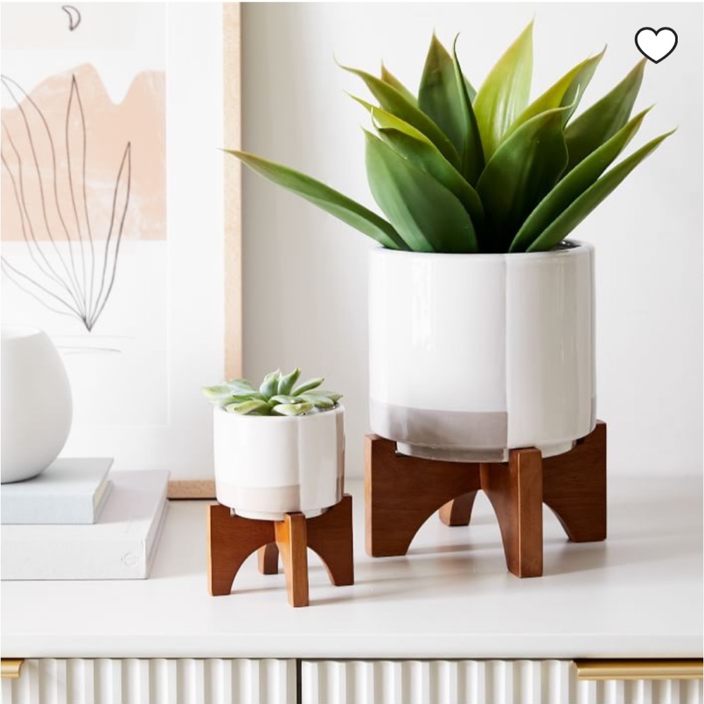 Small Mid Century West Elm Tabletop planter